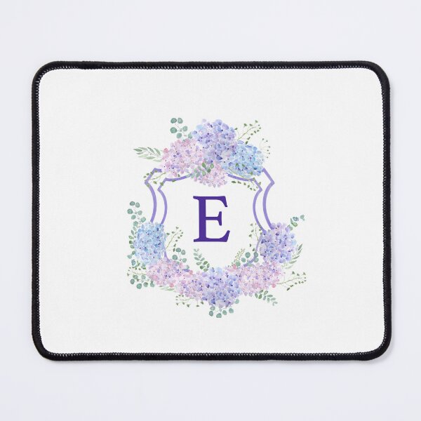 Item preview, purple blue pink hydrangea alphabet letter E arts designed and sold by ColorandColor.