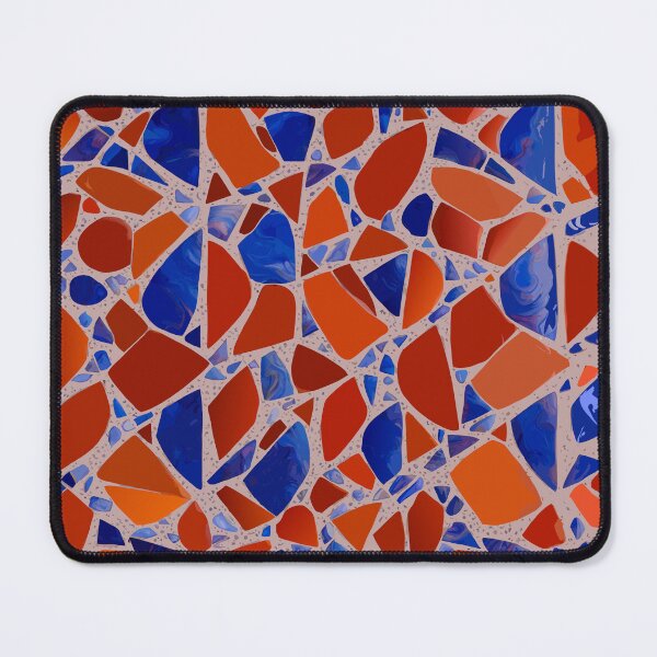 Item preview, PATTERN 031- CARNELIAN AND LAPISLAZULI MARBLE STONE - Gift items and personal use / Marble, Carnelian, Lapislazuli, Gemstone, White,  Orange, Blue, Velvet, Abstract, Broken Glass,  Art designed and sold by LumDesignArt.