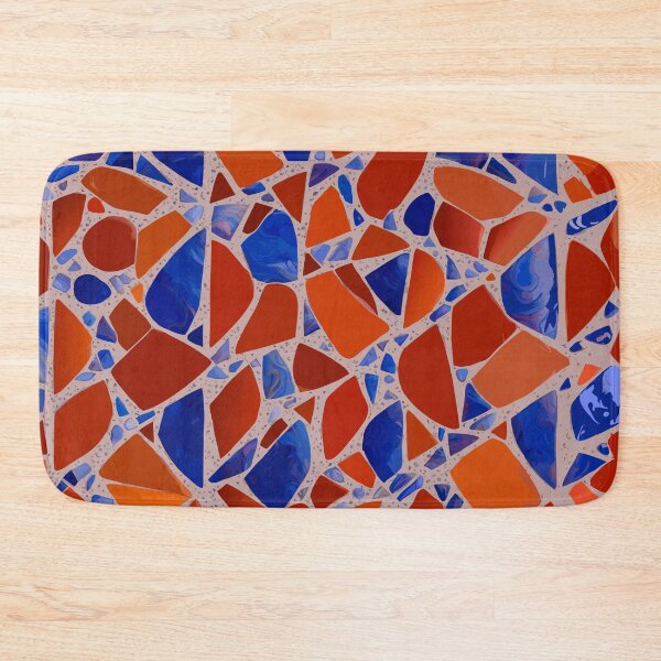 Item preview, PATTERN 031- CARNELIAN AND LAPISLAZULI MARBLE STONE - Gift items and personal use / Marble, Carnelian, Lapislazuli, Gemstone, White,  Orange, Blue, Velvet, Abstract, Broken Glass,  Art designed and sold by LumDesignArt.