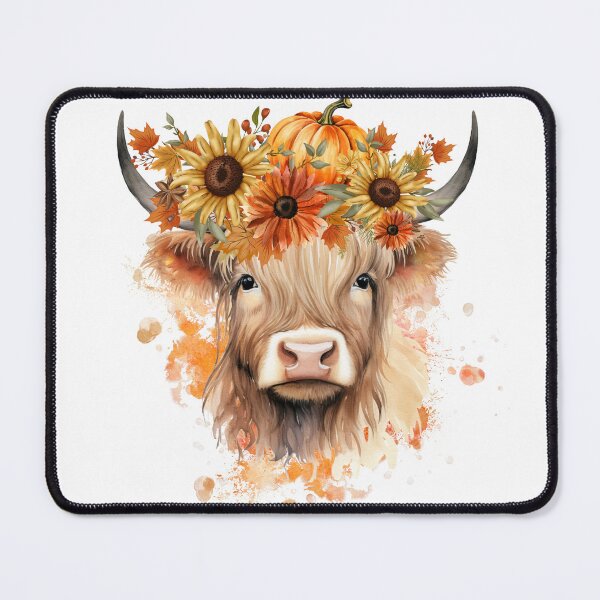 Vista previa del artículo con la obra «Vaca de pelo largo de las Tierras Altas de otoño», diseñado y vendido por BLTeesNmore.