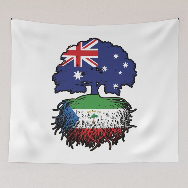 Item preview, Equatorial Guinea Equatorial Guinean Australian Australia Tree Roots Flag designed and sold by FlagX.