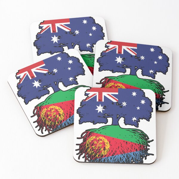 Item preview, Eritrea Eritrean Australian Australia Tree Roots Flag designed and sold by FlagX.