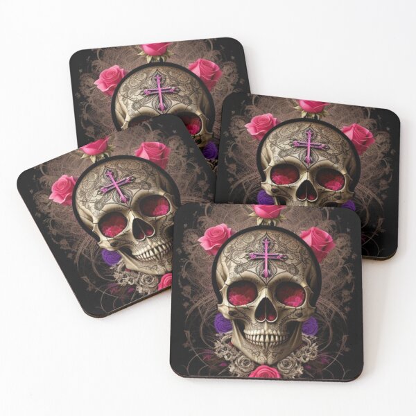 Item preview, Gothic Skull Roses designed and sold by TheDarkWardrobe.