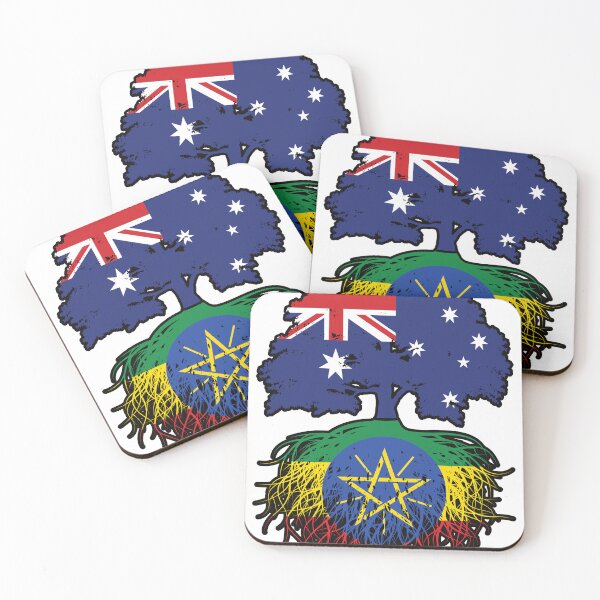 Item preview, Ethiopia Ethiopian Australian Australia Tree Roots Flag designed and sold by FlagX.