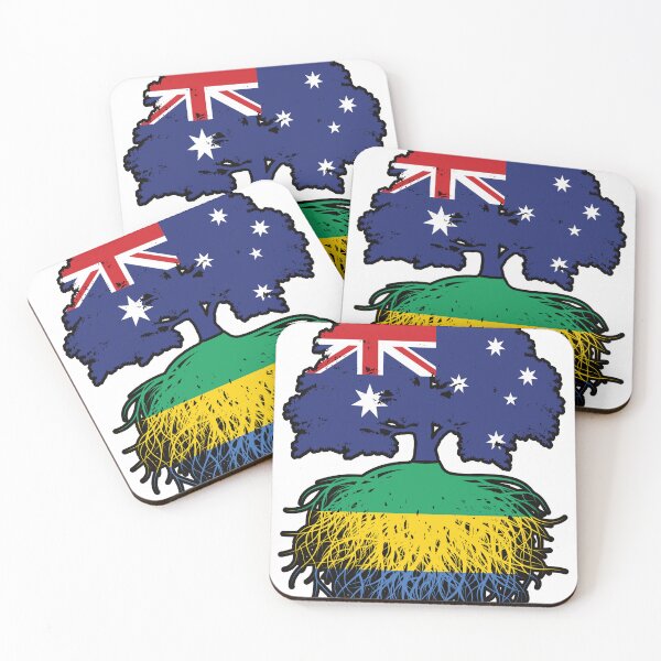 Item preview, Gabon Gabonese Australian Australia Tree Roots Flag designed and sold by FlagX.