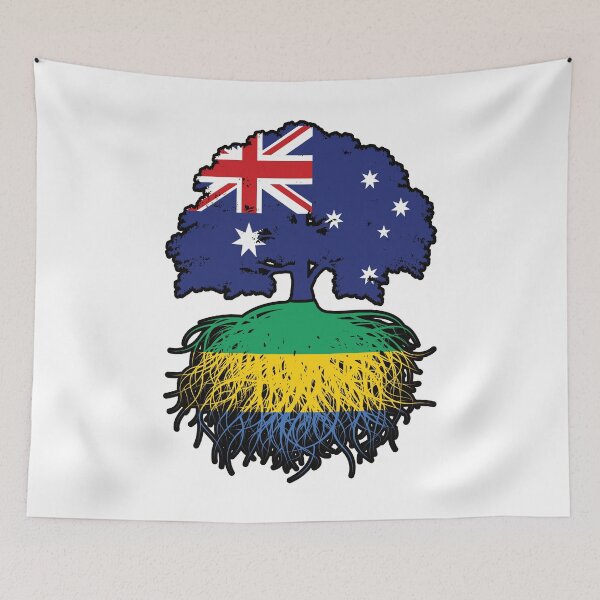 Item preview, Gabon Gabonese Australian Australia Tree Roots Flag designed and sold by FlagX.