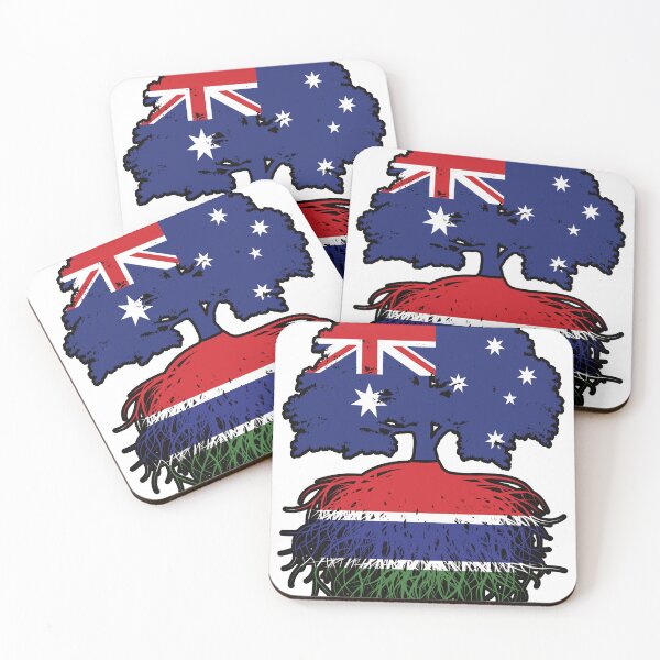 Item preview, Gambia Gambian Australian Australia Tree Roots Flag designed and sold by FlagX.