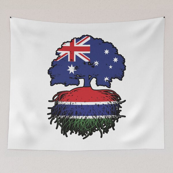 Item preview, Gambia Gambian Australian Australia Tree Roots Flag designed and sold by FlagX.
