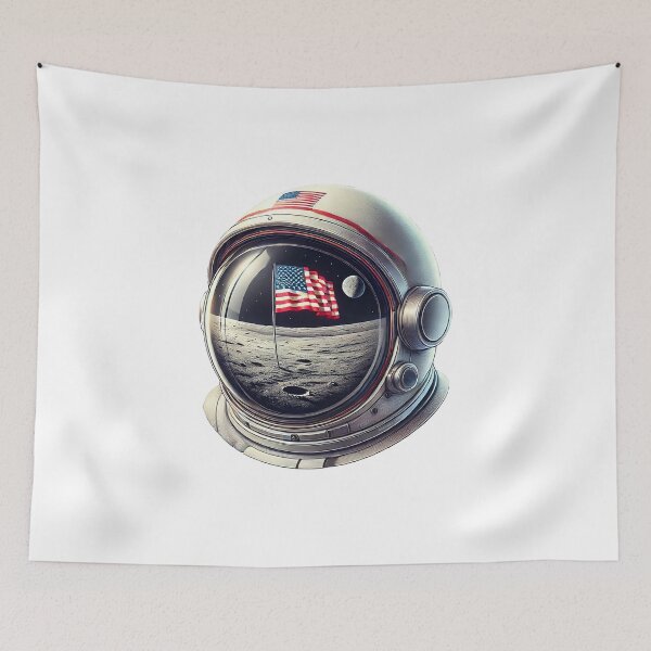 Item preview, Astronaut Helmet Moon USA Flag designed and sold by zeeteezofficial.