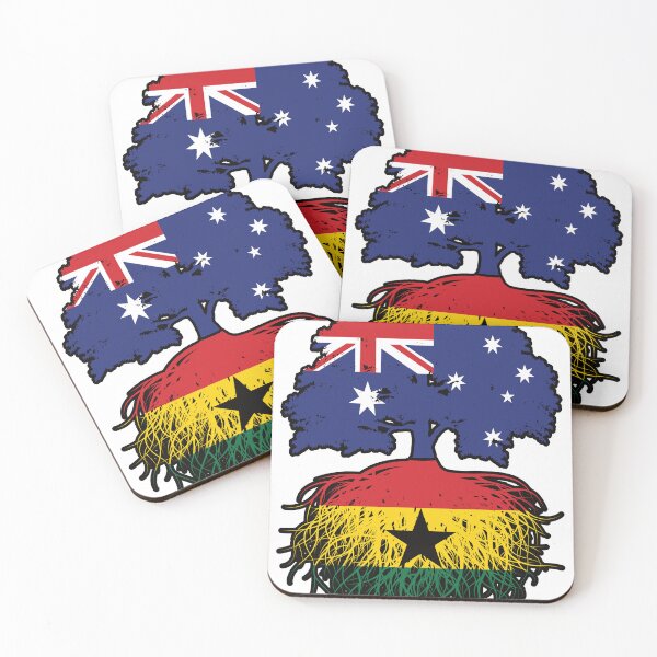 Item preview, Ghana Ghanaian Australian Australia Tree Roots Flag designed and sold by FlagX.