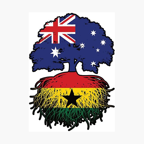 Item preview, Ghana Ghanaian Australian Australia Tree Roots Flag designed and sold by FlagX.