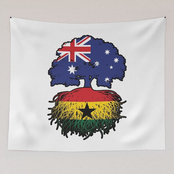 Item preview, Ghana Ghanaian Australian Australia Tree Roots Flag designed and sold by FlagX.