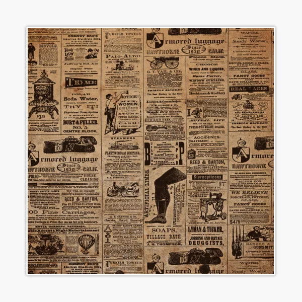 Vintage Newspaper Paper Sticker  Decorative Stickers Newspaper