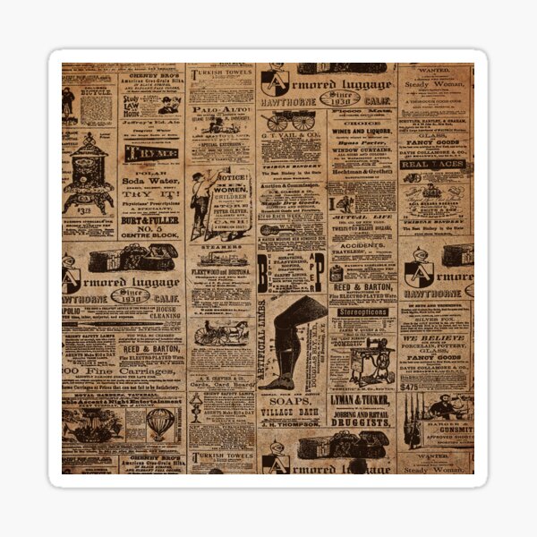 Old Newspaper Vibes Sticker By Philipe3d Redbubble