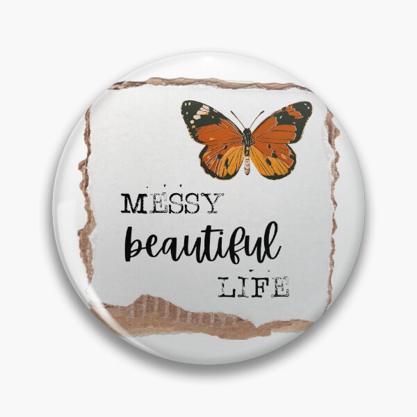 Item preview, Messy Beautiful Life - scrapbook style butterfly, stamped quote designed and sold by thephoenixsoul.