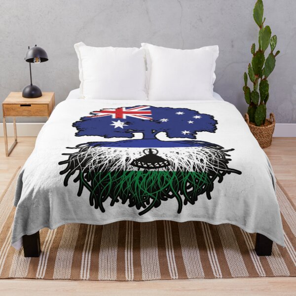 Item preview, Lesotho Basotho Australian Australia Tree Roots Flag designed and sold by FlagX.