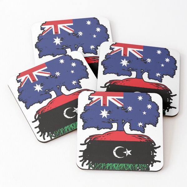 Item preview, Libya Libyan Australian Australia Tree Roots Flag designed and sold by FlagX.