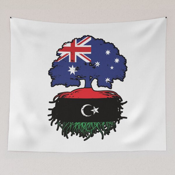Item preview, Libya Libyan Australian Australia Tree Roots Flag designed and sold by FlagX.