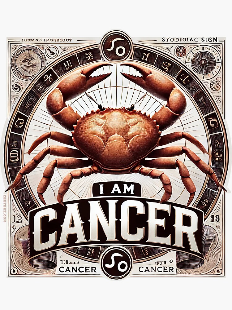 Thumbnail 3 of 3, Sticker, Cancer the Crab Zodiac Sign designed and sold by zeeteezofficial.