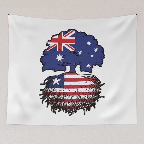 Item preview, Liberia Liberian Australian Australia Tree Roots Flag designed and sold by FlagX.