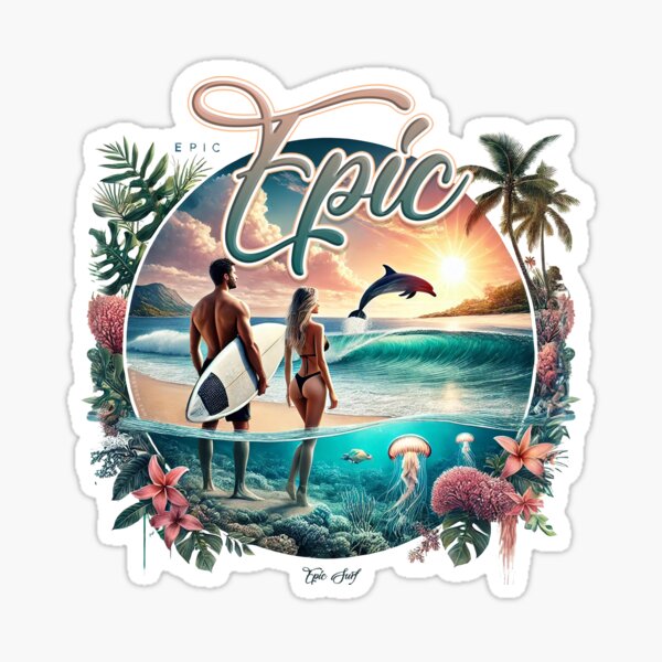 Epic Surf Scene Sticker