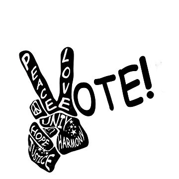 Artwork thumbnail, Peace Love Vote: hand on white by LWVKC