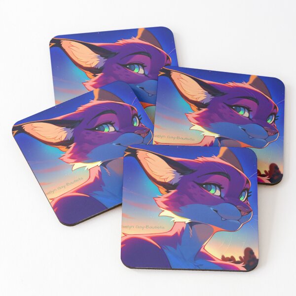 Item preview, Stunning Pink Feline Furry with Sunset Landscape designed and sold by Evelyns-Furries.