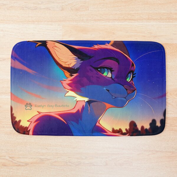 Item preview, Stunning Pink Feline Furry with Sunset Landscape designed and sold by Evelyns-Furries.