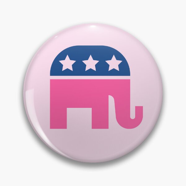Item preview, Cute Pink and Navy Republican Elephant Political Sticker designed and sold by on-brand.