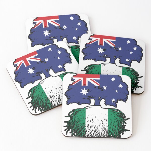 Item preview, Nigeria Nigerian Australian Australia Tree Roots Flag designed and sold by FlagX.
