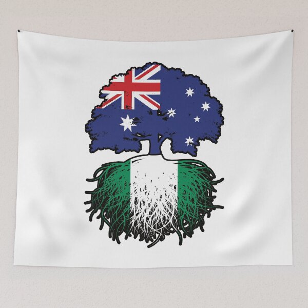 Item preview, Nigeria Nigerian Australian Australia Tree Roots Flag designed and sold by FlagX.