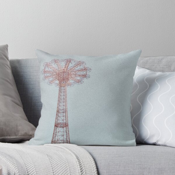 The Parachute Tower - Coney Island Throw Pillow