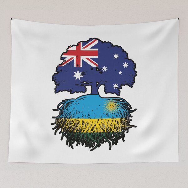 Item preview, Rwanda Rwandan Australian Australia Tree Roots Flag designed and sold by FlagX.
