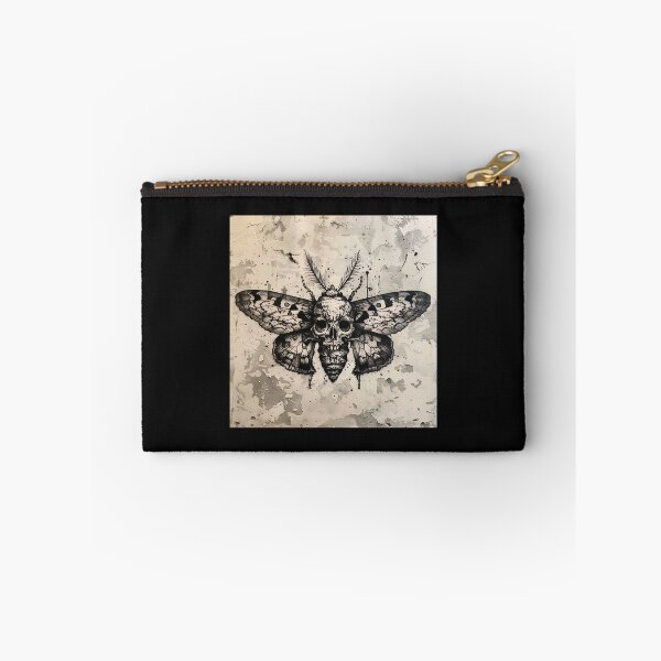 Item preview, Ink Moth, Tattoo, Death Head Moth, moth, ink, black, goth, wings, skull, gift for her, gift for him designed and sold by ANotiontoKnit.