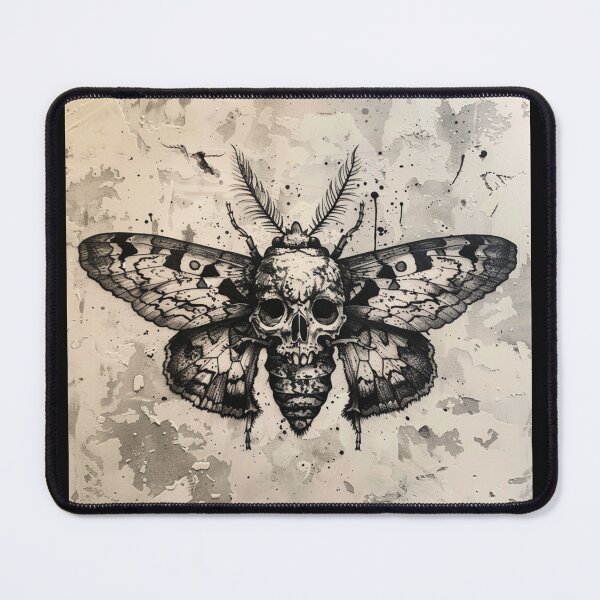 Item preview, Ink Moth, Tattoo, Death Head Moth, moth, ink, black, goth, wings, skull, gift for her, gift for him designed and sold by ANotiontoKnit.