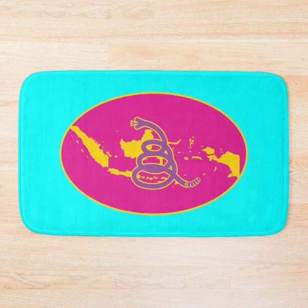 Item preview, 80s colors on Aqua default Background - INDONESIA - Freedom Is The Superpower - Modern Gadsden Snake Flag - Dont Tread On Me design designed and sold by pelagio.