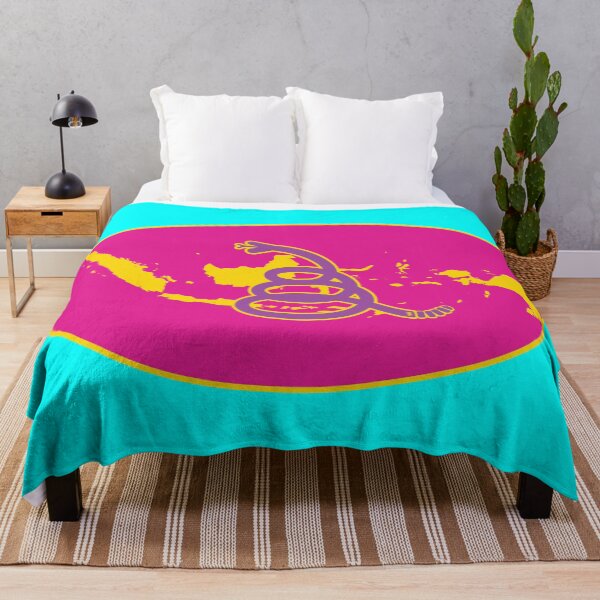 Item preview, 80s colors on Aqua default Background - INDONESIA - Freedom Is The Superpower - Modern Gadsden Snake Flag - Dont Tread On Me design designed and sold by pelagio.
