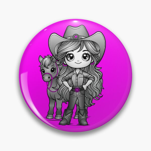 Item preview, Kawaii Cowgirl with her horse designed and sold by ITSAGIRLSWORLD2.