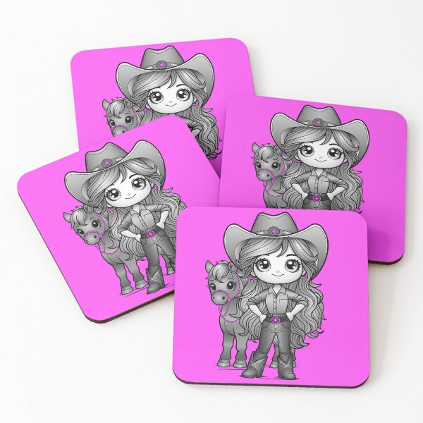 Item preview, Kawaii Cowgirl with her horse designed and sold by ITSAGIRLSWORLD2.