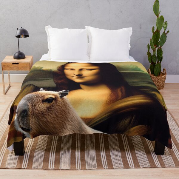 Item preview, Mona Lisa With Capybara Funny Art designed and sold by RadiantFoxTees.