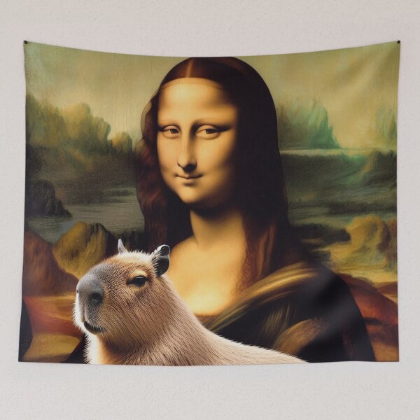 Item preview, Mona Lisa With Capybara Funny Art designed and sold by RadiantFoxTees.