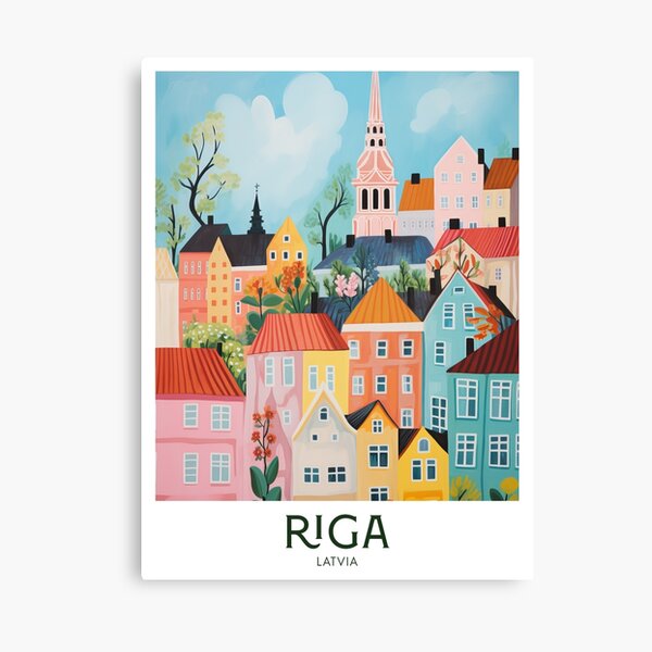 Item preview, Riga, Latvia Travel Poster designed and sold by ArtHausPrint.