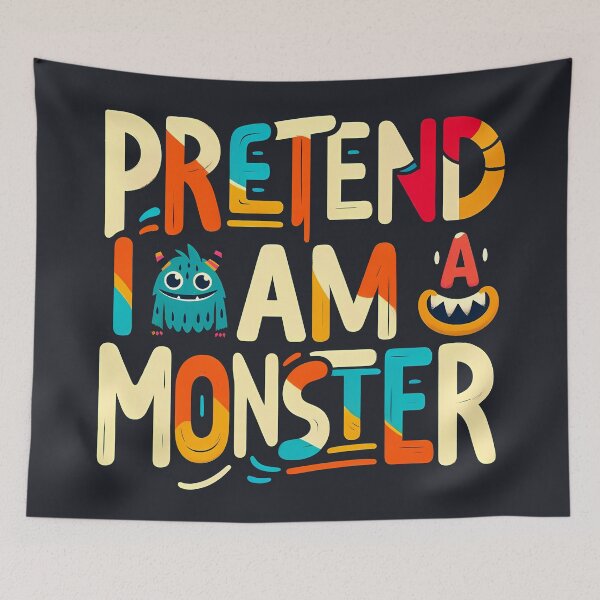 Item preview, Pretend I am a monster, typography designed and sold by maxmaj.