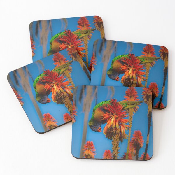 Item preview, Rainbow Lorikeet on Fiery Blooms designed and sold by LMKphotography.