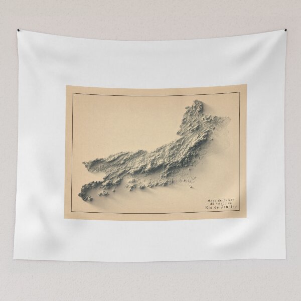 Item preview, Rio de Janeiro, Brazil, Shaded Relief Map 3D digitally-rendered designed and sold by ThinkAboutMaps.