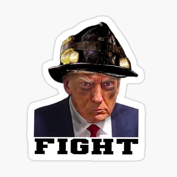 Vista previa del artículo con la obra «Trump lucha contra los bomberos», diseñado y vendido por ALLeather.