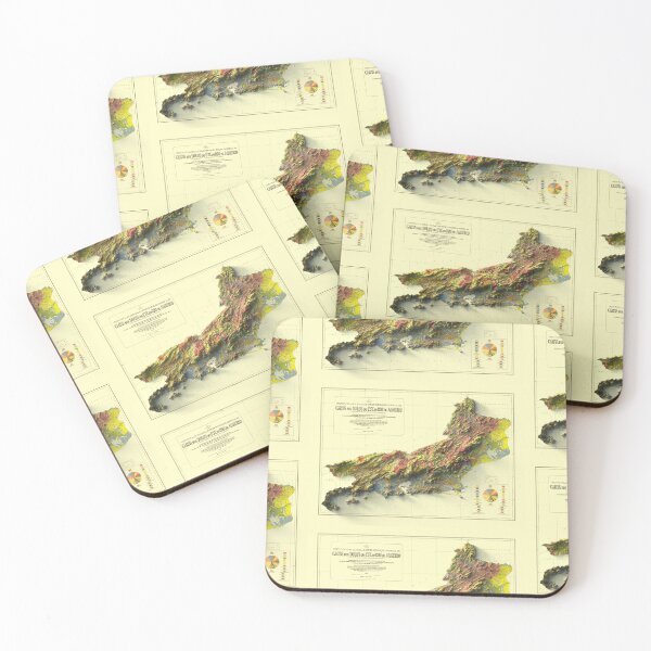 Item preview, 1955 Rio de Janeiro, Brazil, Shaded Relief Map 3D digitally-rendered designed and sold by ThinkAboutMaps.