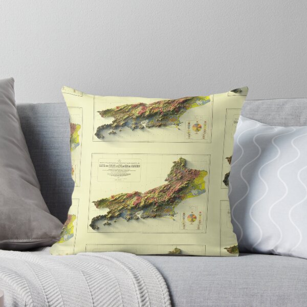 Item preview, 1955 Rio de Janeiro, Brazil, Shaded Relief Map 3D digitally-rendered designed and sold by ThinkAboutMaps.