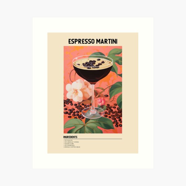 Item preview, Espresso Martini Cocktail Recipe Poster designed and sold by ArtHausPrint.