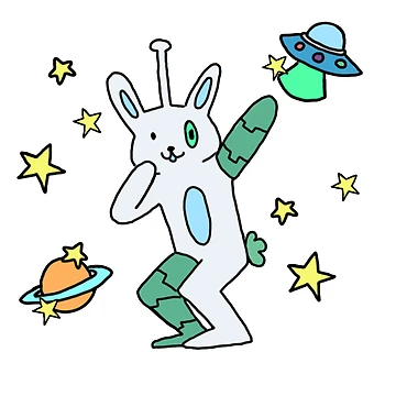 Artwork thumbnail, Space Rabbit by DewieDraws